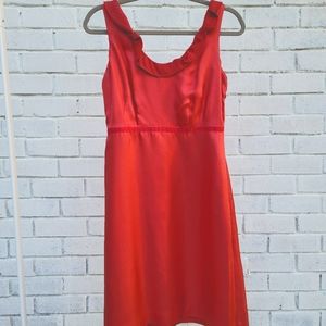 Red satin dress